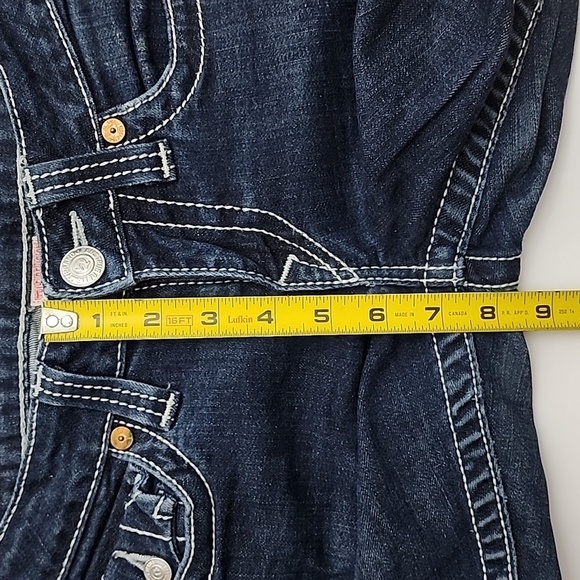 True Religion Women's  Denim Skinny Dark Wash Blue Jeans White Stitch Size 27 - Picture 15 of 16